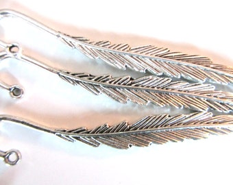 5 pieces Tibetan Silver FEATHER BOOKMARKS