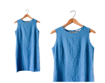 SALE 90s blue plaid minidress | M