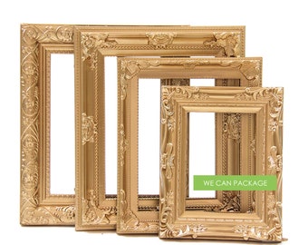 Vintage Picture Frames - Gold Wedding Frames - Antique Photo Frames - Set of 4