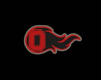 Ohio State machine embroidery design