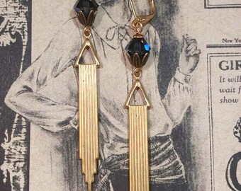 Art Deco Jewelry - Art Deco Earrings - 1920s Jewelry - Miss Fisher - Downton Abbey Style Jewelry - Bridesmaid Earrings - Womens Jewelry