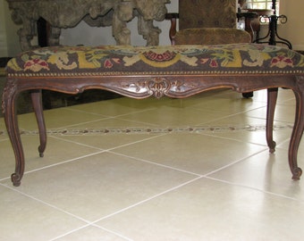 Handmade Needlepoint Bench.