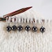 Mini Grey Glass Pearl Stitch Markers set of 6