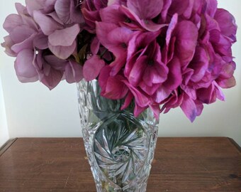 Vintage Crystal Flower Vase | Crystal Home Decor | 1970s Vase | Crystal vase