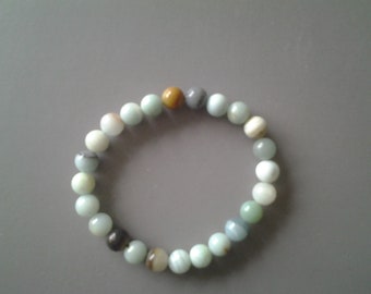 Genuine amazonite stretchy bracelet 7 inches