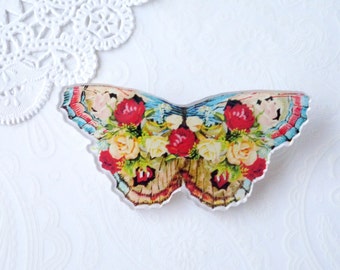 Colourful Floral Acrylic Brooch