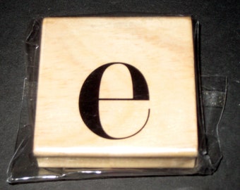 Unused Michaels Wood Mounted Rubber Stamp - Lower Case E