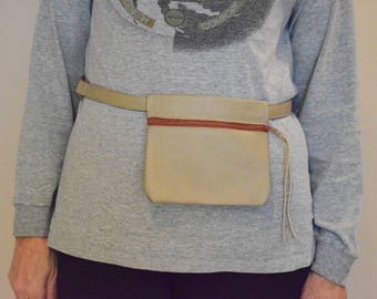 Leather waist bag, Fanny pack Travel bag. Hip poch