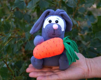 Baby gift for boy bunny toy rabbit gift kids toy stuffed bunny with rabbit Waldorf toy Easter bunny decor Bunny plush Soft toddler boy gift