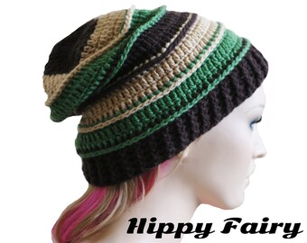Hippie beanie, patchwork hippie, slouch beanie, Unique beanie , patchwork beanie, womans crochet hat,Slouchy beanie Womans slouch beanie