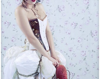 Steampunk Victorian corset bustle unique alternative wedding dress / prom Custom MADE TO ORDER/ measure