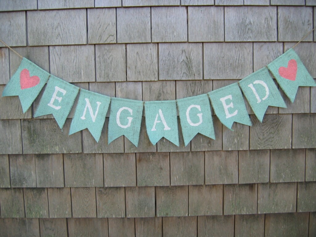 Engaged Banner Engaged Bunting Garland Engagement Banner