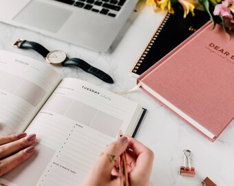 Dear Diary INSPIRATIONAL PLANNER - Undated A5 daily journal for goal-setting, habit tracking, productivity, reflection, to-do lists
