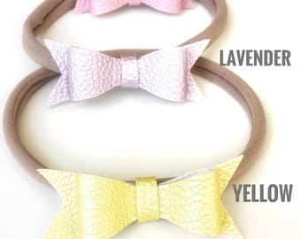 Leather bow headband and clip