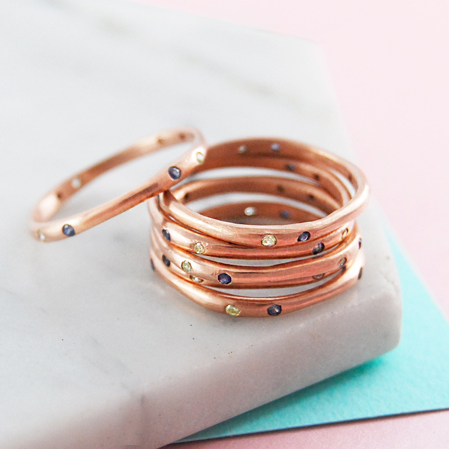 Stackable Rings Rose Gold Ring Birthstone Ring Gemstone