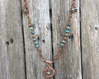 Copper beaded necklace