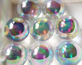 Angel Aura Quartz Crystal Sphere, Angel Aura Crystal Ball, Opal Aura Crystal Orb, Rainbow Aura, 1" or 22mm Diameter 2-Day Sale!