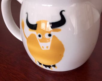 Arabia Finland Yellow Bull Pitcher Kaj Franck Mid Century