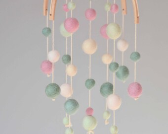 Mini mobile baby pink, Moss, mint