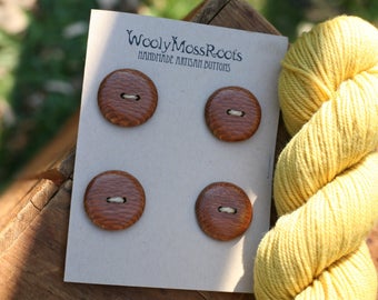 SALE! 4 Wooden Buttons- Leopardwood- Wooden Buttons- Eco Craft Supplies, Eco Knitting Supplies, Eco Sewing Supplies