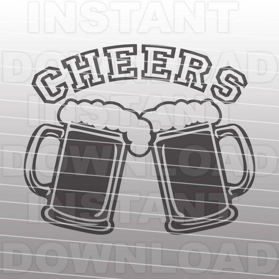 Download Beer Mugs with Cheers SVG FileBeer SVG File-Vector Clip Art