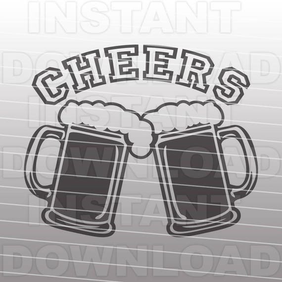 Download Beer Mugs with Cheers SVG FileBeer SVG File-Vector Clip Art