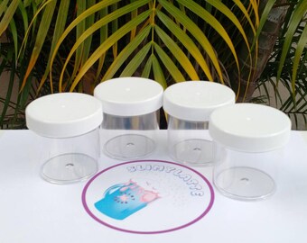 Slime Containers 3oz & 8oz Clear Plastic Round Jars