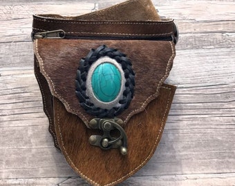 Gypsy leather Hip Bag, Festival Bag, boho fanny pack, belt bag by Dazzling Gypsy Queen