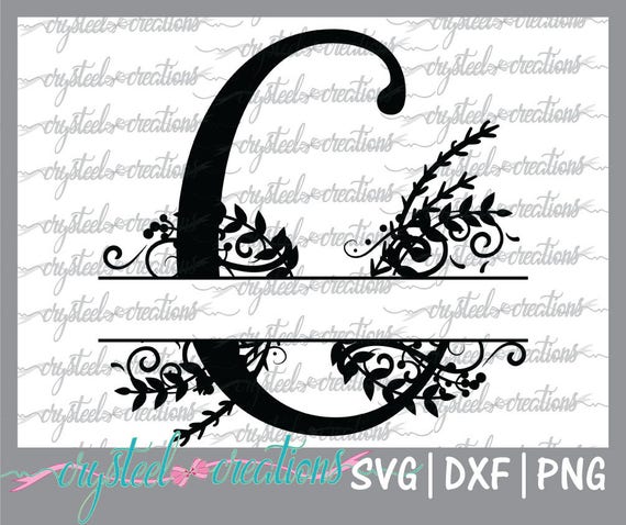 Letter C Split Monogram SVG PNG DXF Regal Split Alphabet