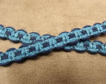FANCY Ribbon - 1 cm-two-tone Navy & light blue