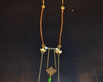 Origami Japanese paper "Spring Matsuri" necklace