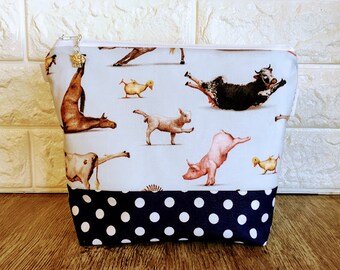 Knitting Project Bag, Sock Project Bag, Zippered Project Bag, Yoga Bag, Knitting Tote, Small Knitting Bag, Knitting accessories