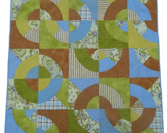 Modern Art Quilt Earth Circles Handmade Quilted Wallhanging GloryQuilts