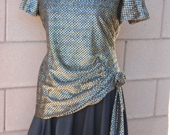 Vintage 1980's Glam Metallic Dress