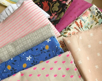 Modern Quilt Shop Scrap Bundle, Cotton + Steel Scraps, Designer Cotton Fabric, Destash, Scraps, Rifle Paper Fabric Scraps