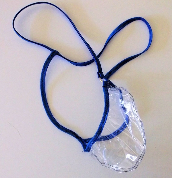 Men's Clear Plastic TEAR DROP Cut PVC Thong G String