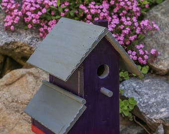 Purple Asymmetrical Birdhouse