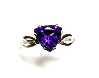 Amethyst, amethyst ring, birthstone ring, solitaire ring, purple ring, purple, s 7 "Mardi Gras"