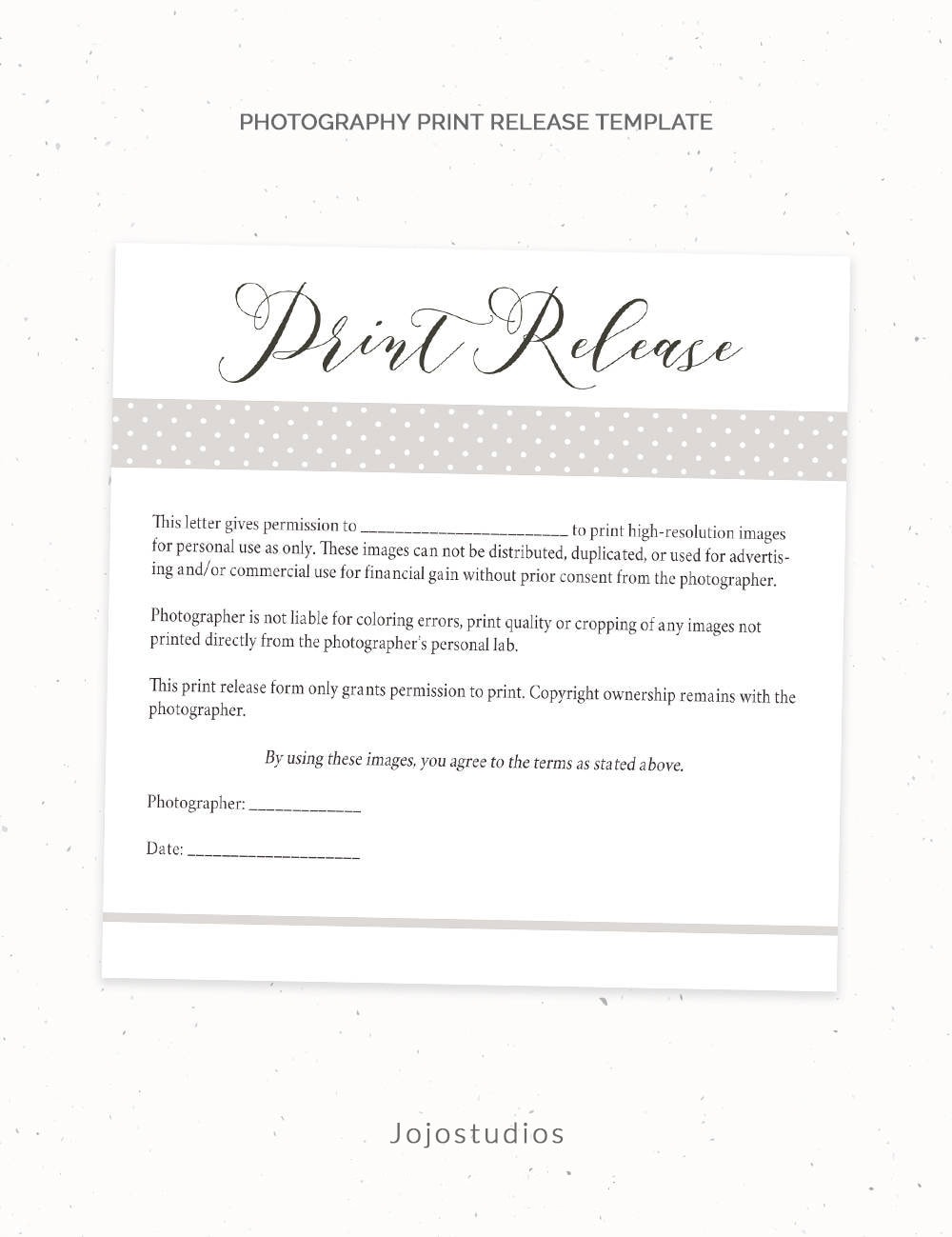 photography print release form template photography template photographer release