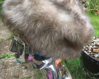 Original Vintage 1960s Faux fur halo hat