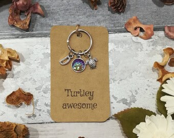 Turtle Keychain, Turtle Keyring, Sea life Keychain, Sea Turtle Keychain, Turtle Jewelry, Ocean Keychain, Turtle Gift, Beach Keyring, Turtle