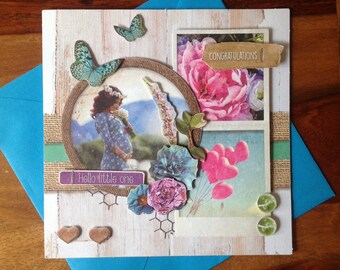 Congratulations made pregnancy announcement card, 3D, congratulations