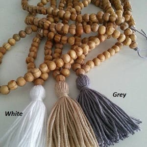 Sidonia Cream Wooden Bead Necklace main image 1