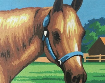 Vintage Paint By Number, Vintage Horse Painting, Vintage PBN, Horse Painting