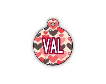 The Val -Valentine Pet Tag -2 sided aluminum full color ID tag