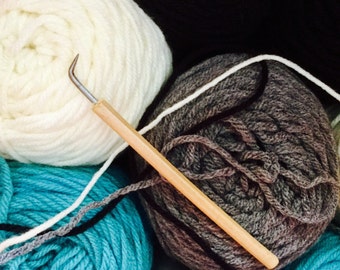 Loom Hook. Corking or Knitting Nancy Hook. Bamboo Handle. Loom Knitting Hook. Sock Loom Hook.