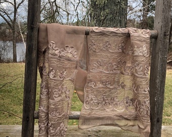 dress scarf, beige scarf, neutral scarf