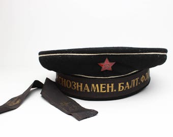 Russian NAVY Hat, Original, Beskozyrka "Krasnoznamen. Balt. Flot" 100% Original. Not new made. 1960's