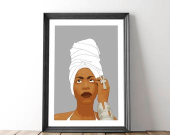 Erykah Badu Poster Black And White Art Print Hip Hop Erykah Badu Poster Black And White Art Print Hip Hop