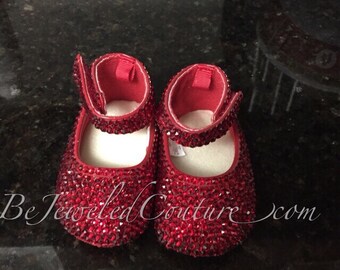 Swarovski Ruby Red Baby Shoes